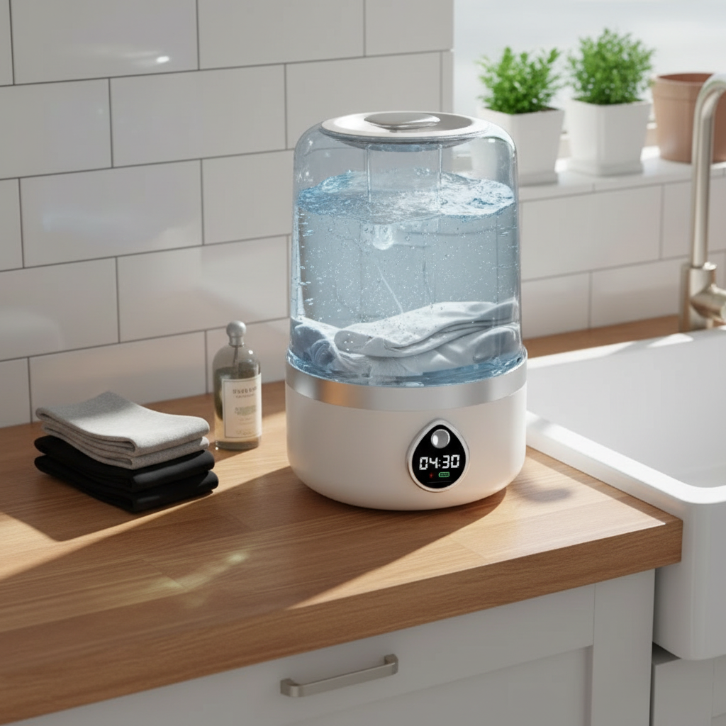 BloomSpin™ Pro – Mini Mașină de Spălat Wireless cu Sterilizare UV